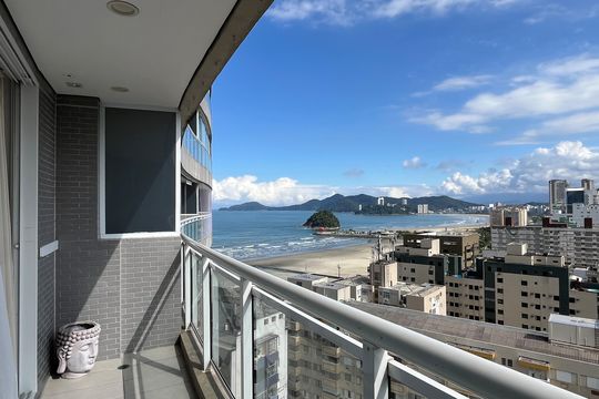 Varanda de kitnet/studio para alugar com 1 quarto, 52m² em José Menino, Santos