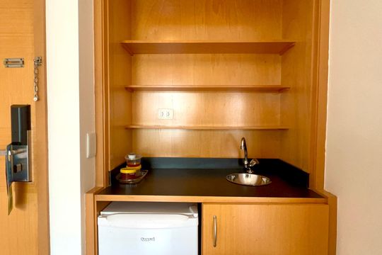 Cozinha de kitnet/studio à venda com 1 quarto, 32m² em Jardim Paulista, São Paulo