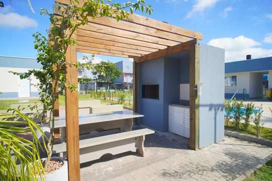 Área comum - Churrasqueira de apartamento à venda com 2 quartos, 45m² em Feitoria, São Leopoldo