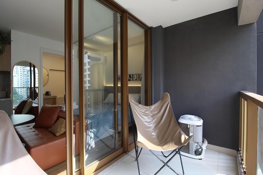 Varanda de kitnet/studio para alugar com 1 quarto, 27m² em Vila Nova Conceição, São Paulo
