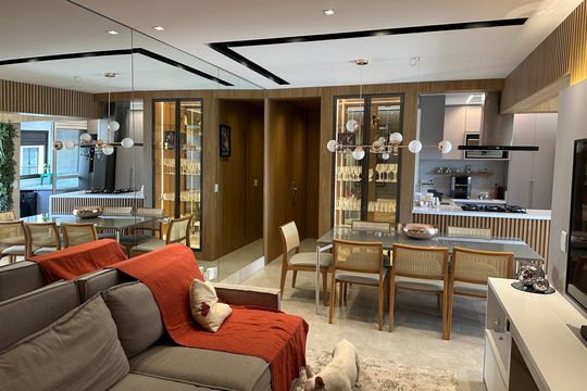 Sala de Estar de apartamento à venda com 3 quartos, 53m² em Empresarial 18 do Forte, Barueri