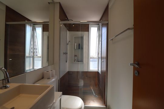 Banheiro Quarto 1 suíte de apartamento à venda com 2 quartos, 77m² em Centro, Santo André