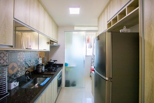 Cozinha de apartamento à venda com 2 quartos, 55m² em Jardim do Estádio, Santo André