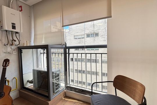 Varanda de apartamento à venda com 1 quarto, 25m² em Indianópolis, São Paulo
