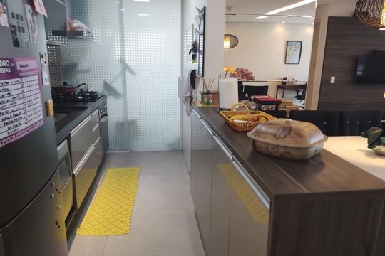 Cozinha de apartamento à venda com 3 quartos, 93m² em Vila Bastos, Santo André