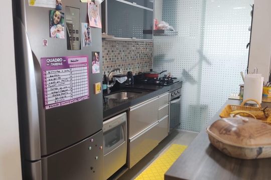 Cozinha de apartamento à venda com 3 quartos, 93m² em Vila Bastos, Santo André
