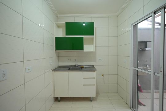 Cozinha de apartamento à venda com 2 quartos, 55m² em Campestre, Santo André
