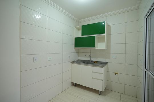 Cozinha de apartamento à venda com 2 quartos, 55m² em Campestre, Santo André