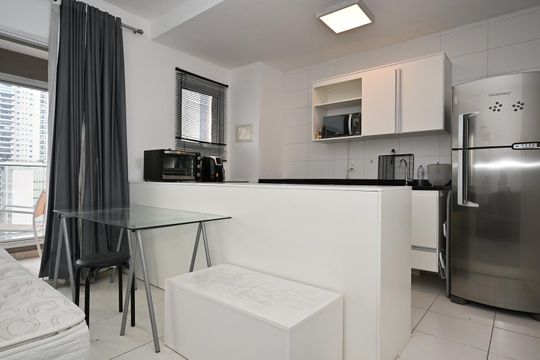 Cozinha de kitnet/studio à venda com 1 quarto, 35m² em Brooklin, São Paulo