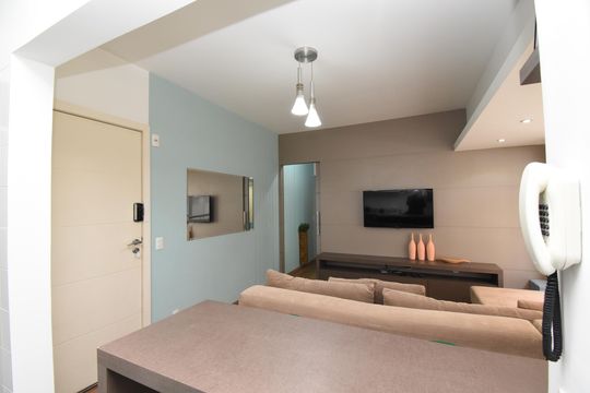Sala de apartamento à venda com 2 quartos, 50m² em Centro, Curitiba