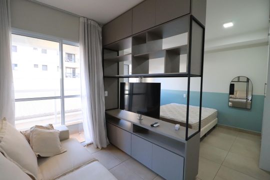 Sala de apartamento para alugar com 1 quarto, 42m² em Ribeirânia, Ribeirão Preto