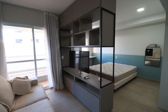 Sala de apartamento para alugar com 1 quarto, 42m² em Ribeirânia, Ribeirão Preto