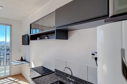 Cozinha de kitnet/studio para alugar com 1 quarto, 25m² em Tatuapé, São Paulo