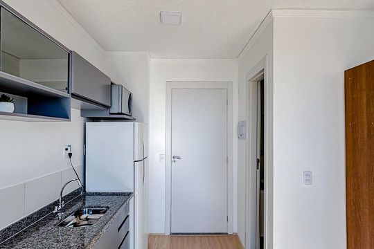 Cozinha de kitnet/studio para alugar com 1 quarto, 25m² em Tatuapé, São Paulo