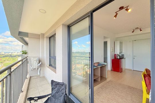 Sacada de apartamento para alugar com 1 quarto, 34m² em Santo Amaro, São Paulo