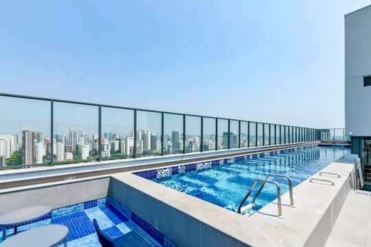 Piscina  de apartamento para alugar com 1 quarto, 38m² em Brooklin, São Paulo