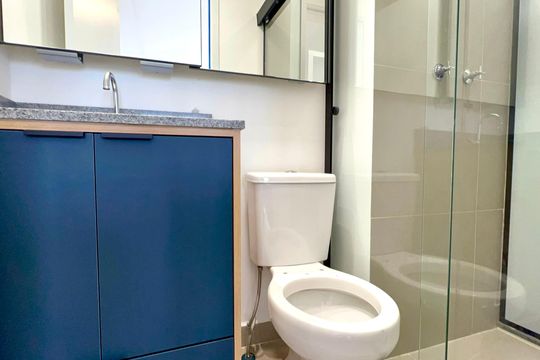 Banheiro da Suíte de kitnet/studio para alugar com 1 quarto, 39m² em Sumarezinho, São Paulo