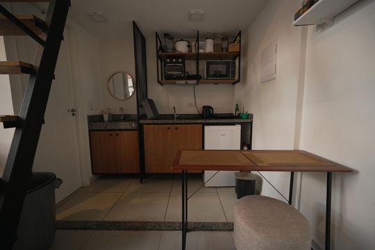 Cozinha de kitnet/studio à venda com 1 quarto, 36m² em Mossunguê, Curitiba
