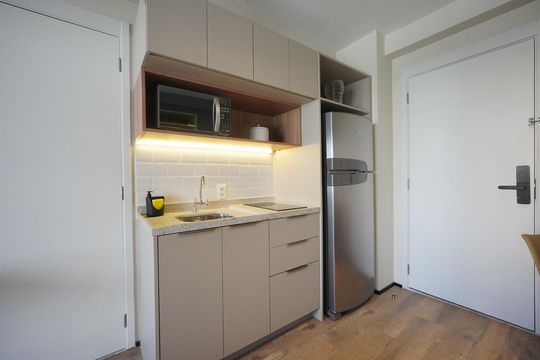 Cozinha de kitnet/studio à venda com 1 quarto, 32m² em Ipiranga, São Paulo