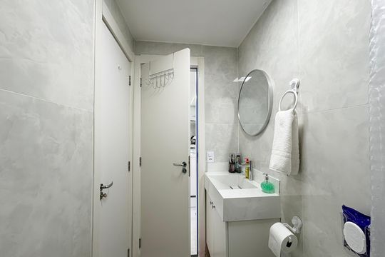 Banheiro de apartamento à venda com 2 quartos, 39m² em Vila Barreto, São Paulo