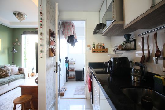 Cozinha de apartamento à venda com 2 quartos, 48m² em Vila Andrade, São Paulo