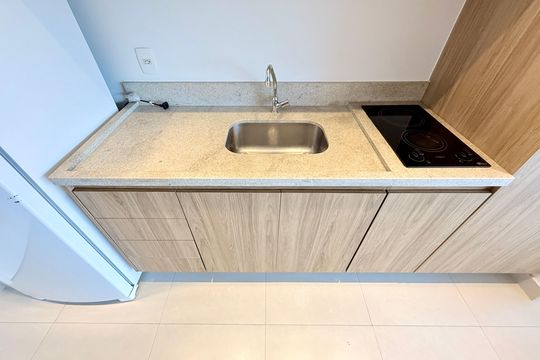 Cozinha de kitnet/studio à venda com 1 quarto, 38m² em Campo Belo, São Paulo