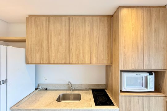 Cozinha de kitnet/studio à venda com 1 quarto, 38m² em Campo Belo, São Paulo