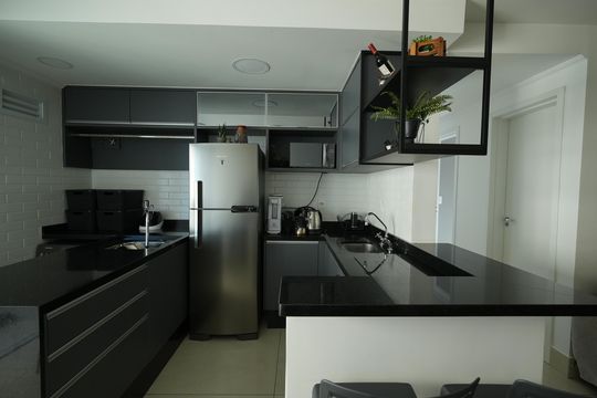 Cozinha de apartamento à venda com 2 quartos, 63m² em Jardim, Santo André
