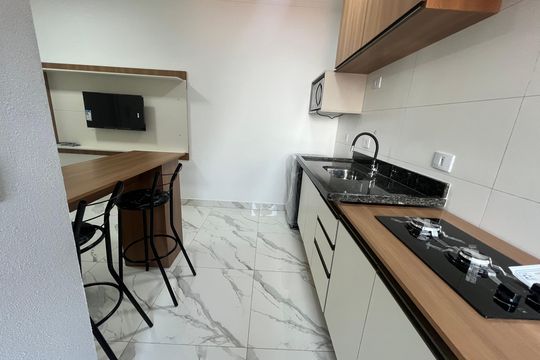 Cozinha de apartamento para alugar com 1 quarto, 30m² em Parque Peruche, São Paulo