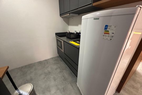 Cozinha de kitnet/studio para alugar com 1 quarto, 32m² em Santo Amaro, São Paulo