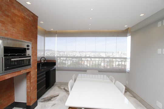 Varanda da Sala de apartamento à venda com 3 quartos, 95m² em Caiçaras, Belo Horizonte