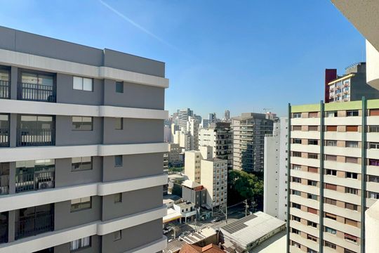Vista da Varanda da Sala de kitnet/studio para alugar com 1 quarto, 25m² em Pinheiros, São Paulo