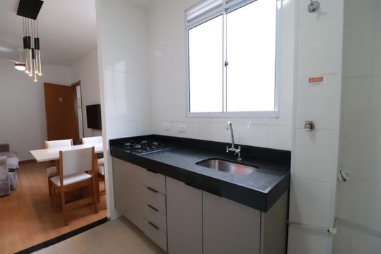 Cozinha  de apartamento para alugar com 2 quartos, 42m² em Chácaras Hipica, Ribeirão Preto