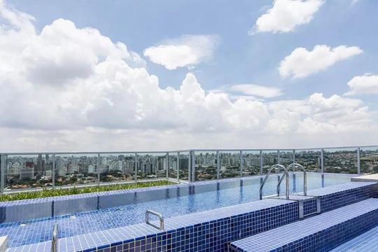 Área comum - Piscina de kitnet/studio para alugar com 1 quarto, 42m² em Brooklin, São Paulo