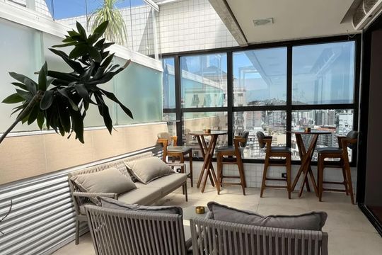 Área comum - Piscina de apartamento para alugar com 1 quarto, 43m² em Boqueirão, Santos