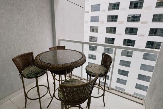 Varanda de apartamento à venda com 1 quarto, 41m² em Jardim Goiás, Goiânia