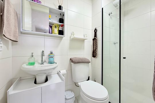 Banheiro Suíte  de apartamento à venda com 1 quarto, 27m² em Jardim Mirante, São Paulo