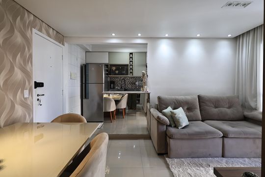 Sala de apartamento à venda com 2 quartos, 58m² em Campestre, Santo André