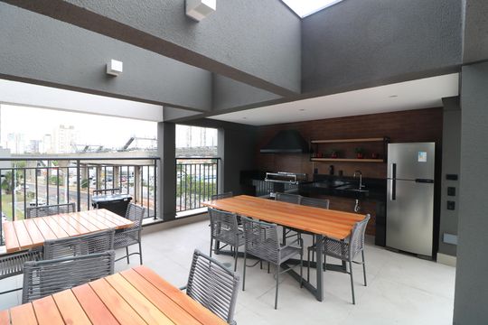 Área comum - Churrasqueira de kitnet/studio à venda com 1 quarto, 31m² em Jardim Independência (são Paulo), São Paulo