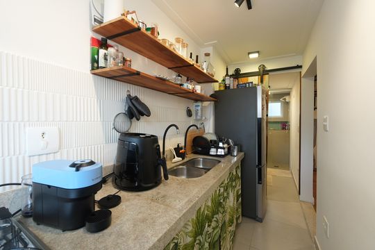 Cozinha e Área de Serviço de kitnet/studio à venda com 1 quarto, 37m² em Bela Vista, São Paulo