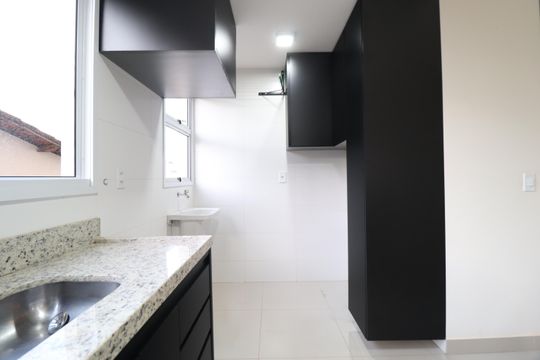 Cozinha de apartamento para alugar com 2 quartos, 60m² em Segismundo Pereira, Uberlândia