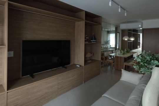Sala de apartamento para alugar com 1 quarto, 60m² em Boqueirão, Santos