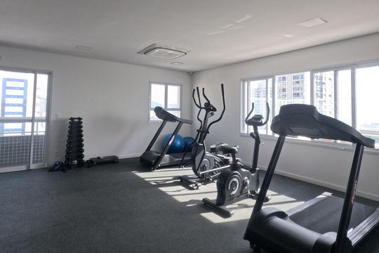 Área Comum - Academia de apartamento para alugar com 1 quarto, 60m² em Boqueirão, Santos