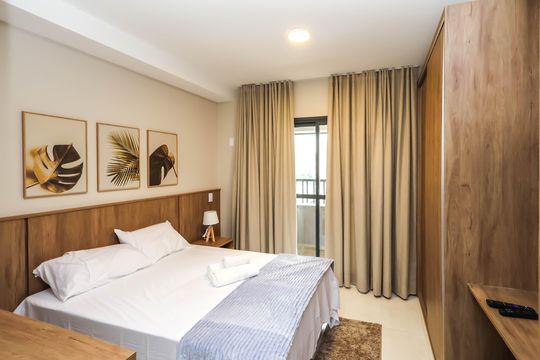 Quarto e Cozinha de kitnet/studio para alugar com 1 quarto, 23m² em Liberdade, São Paulo