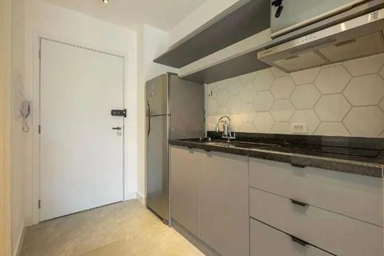 Cozinha de kitnet/studio à venda com 1 quarto, 25m² em Pinheiros, São Paulo