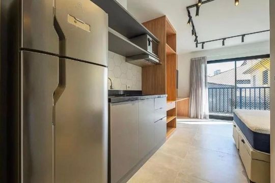 Cozinha de kitnet/studio à venda com 1 quarto, 25m² em Pinheiros, São Paulo