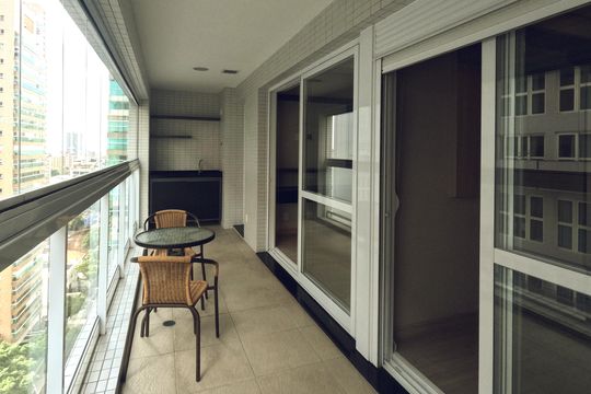 Varanda da Sala de apartamento para alugar com 1 quarto, 57m² em Gonzaga, Santos