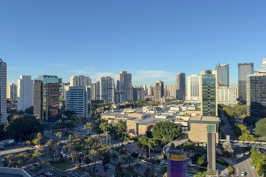 Vista da varanda do studio de kitnet/studio à venda com 1 quarto, 24m² em Vila Cordeiro, São Paulo