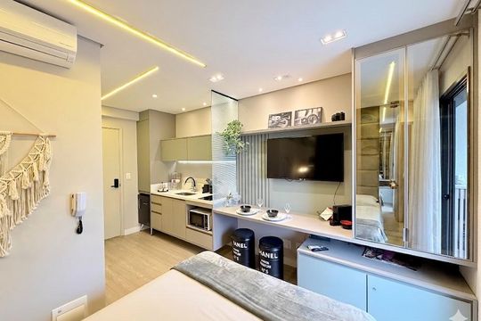Quarto de kitnet/studio à venda com 1 quarto, 22m² em Jardim das Acacias, São Paulo