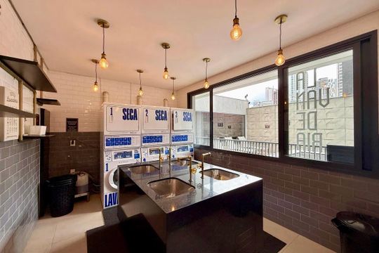 Lavanderia  de kitnet/studio à venda com 1 quarto, 22m² em Jardim das Acacias, São Paulo